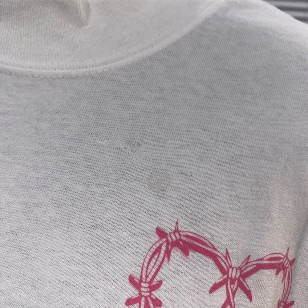 White Long Sleeve Tee with Pink 'K' Graphic - Picture 2 of 5